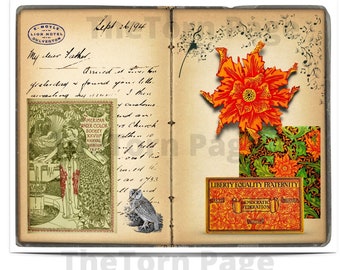 Vintage William Morris Junk Journal Kit: Printable Ephemera Pages (Digital Download)