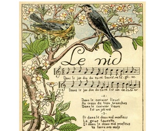 French Music Sheet Ephemera: Vintage Illustrated Songs (Digital Download)