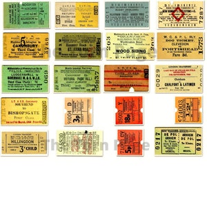 Vintage Tickets, Pack 1 Digital Junk Journal und Scrapbook Ephemera, Instant Download