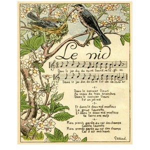 Partituras francesas bellamente ilustradas, partituras digitales vintage, efímeras para diarios basura y álbumes de recortes, descarga instantánea