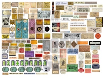 Vintage Label Ephemera: DIY Junk Journal Kit (Digital Download)