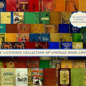 De ultieme collectie vintage boekomslagen, 50 complete omslagen, perfect voor het beplakken van tijdschriften, plakboeken en voor gebruik bij knutselwerkjes