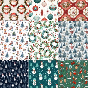 33 Vintage Style Christmas Papers, Digital Festive Collage Papers, Great for all Christmas Paper Crafts, Journals and Scrapbooks