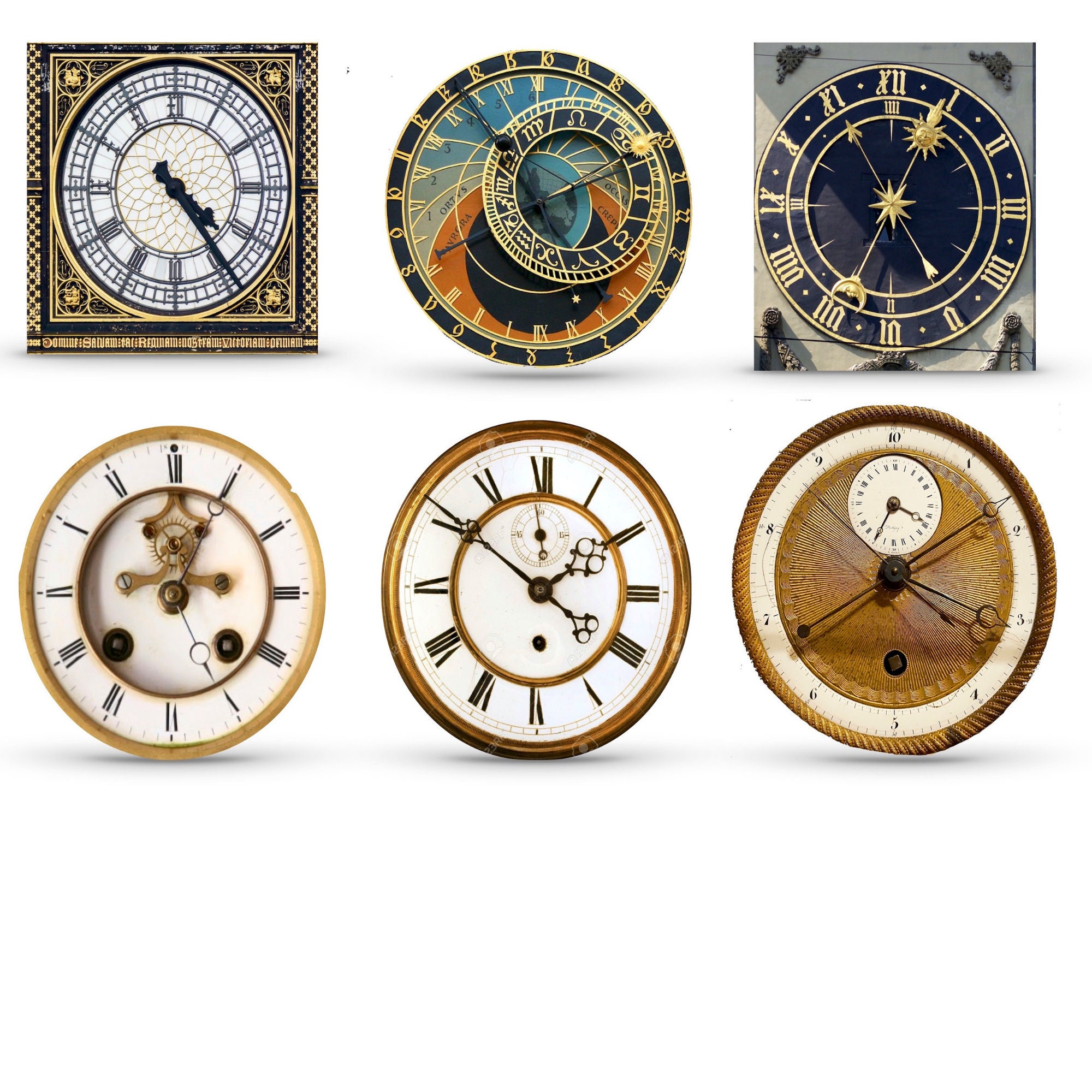 Digital Vintage Clock Embellishments Junk Journal Kit Etsy UK