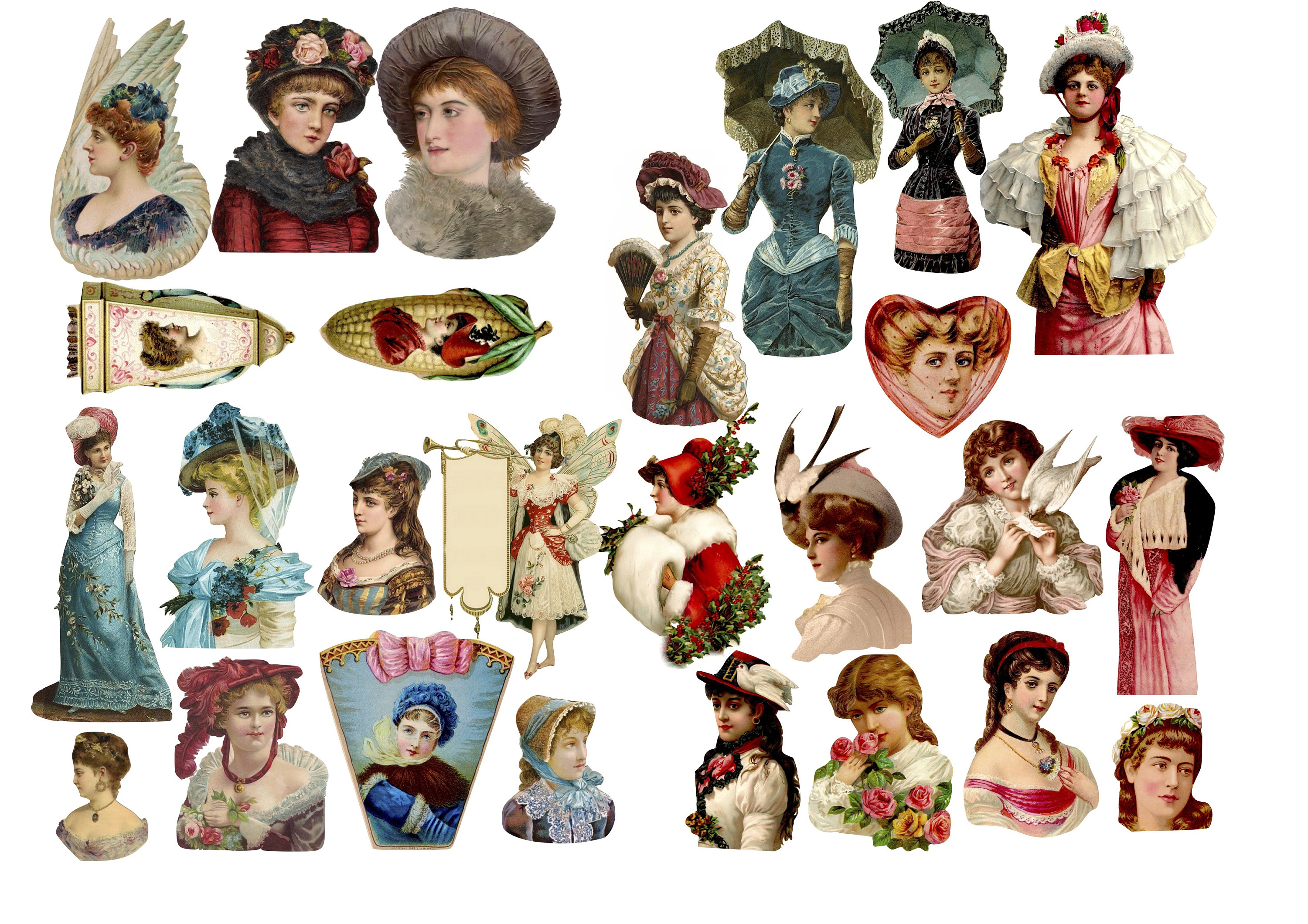 Vintage Die Cuts and Scraps 40 Printable Collage Sheets Junk - Etsy