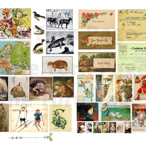 Il massimo dell'effimera scandinava vintage, fogli di collage vintage, diario spazzatura e forniture per album di ritagli Kit diario spazzatura scandinavo