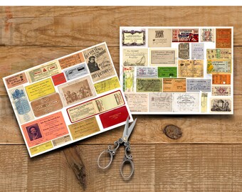 福袋特集 2024 3, Pack Tickets, Vintage Digital Scrapbook and Journal Junk その他