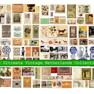 Lo último en efímeras vintage de los Países Bajos, materiales para diarios basura y álbumes de recortes de los Países Bajos, papeles para collage holandeses, kit para diario basura holandés