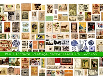 The Ultimate Vintage Netherlands Ephemera Kit: Dutch Art, Photos, Botanical Prints (Digital Download)