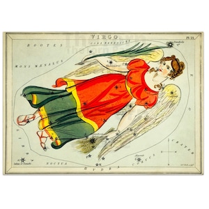 Schöne Vintage-Tierkreiszeichen, Konstellationskarten, antike Illustrationen, Sternzeichen-Drucksachen, kommerzielle Nutzung, sofortiger Download