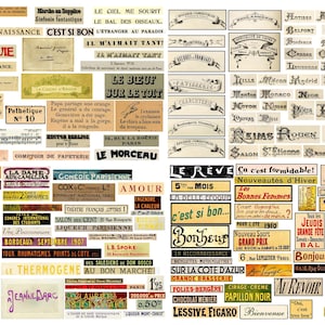 Das ultimative Französische Etiketten Kit, über 200 Französische Etiketten zur Verbesserung Ihrer Junk Journal, Scrapbook, Kunst und Handwerk Projekte, Sofort Download