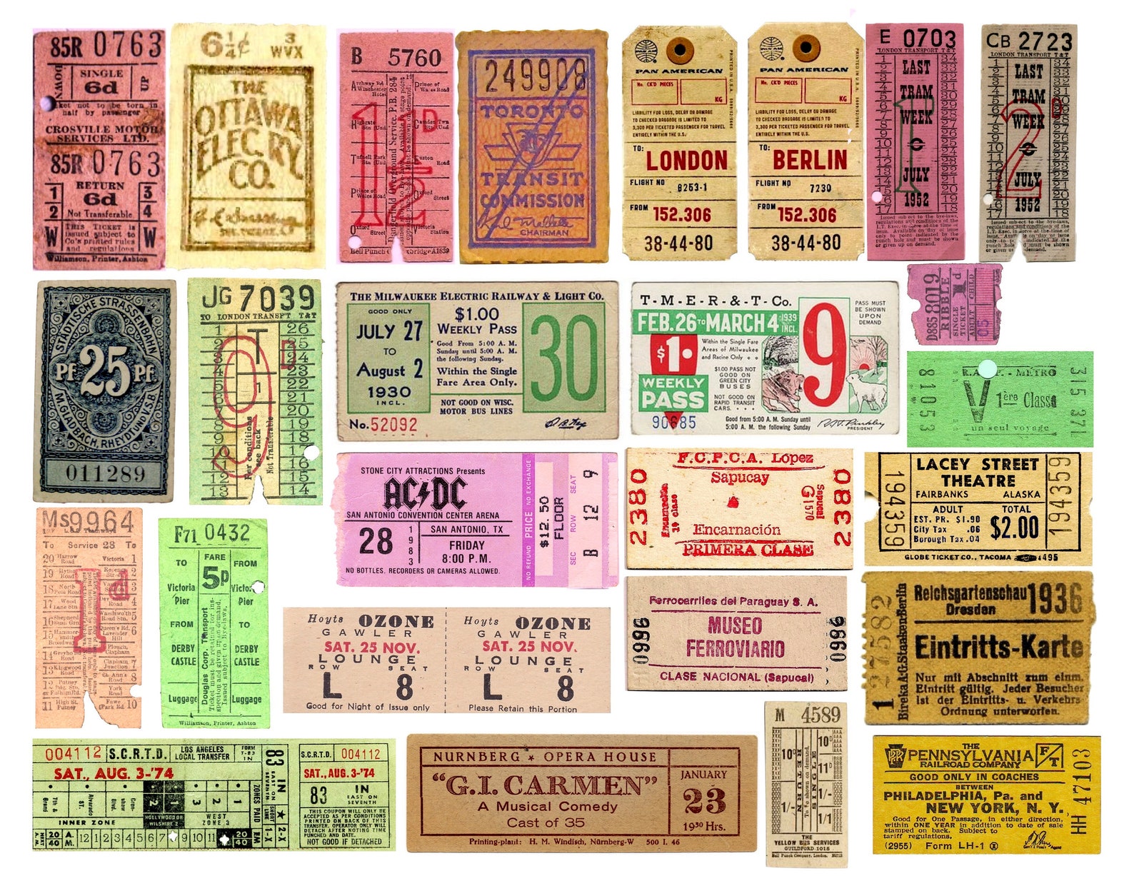 Vintage Tickets Pack 2 Digital Junk Journal and Scrapbook Etsy
