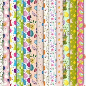 16 jolis papiers de fond de Pâques, parfaits pour les journaux indésirables, le scrapbooking et les travaux manuels en papier, téléchargement numérique instantané