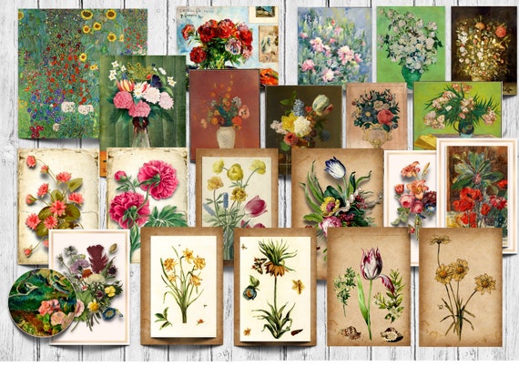 The Ultimate Vintage Floral Journal Cards: 150 Art Museum Flower Images (Digital Download)