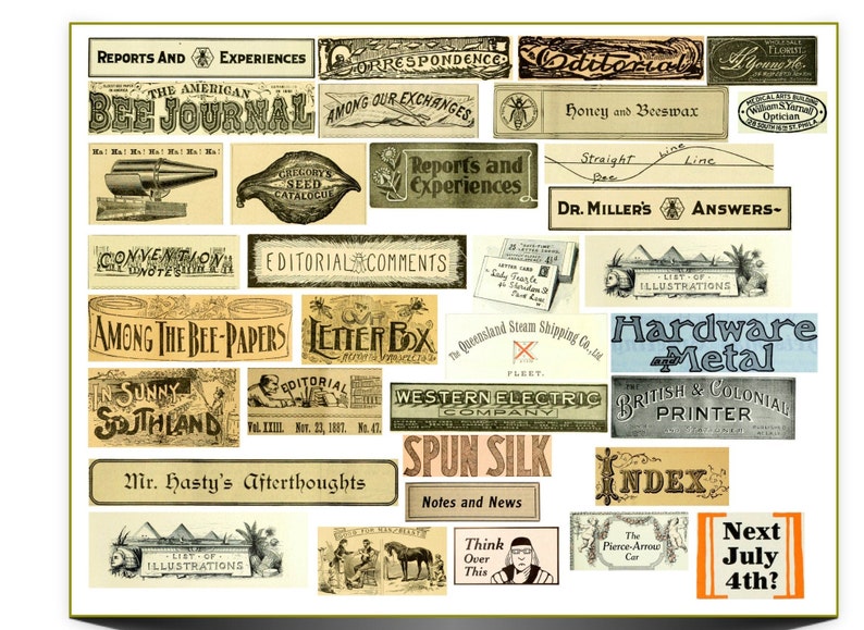 Vintage Script Labels: Printable Ephemera for Junk Journals (digital ...