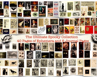 The Ultimate Vintage Spooky Ephemera Collage Sheets: Junk Journal Scrapbook Supplies (Digital Download)