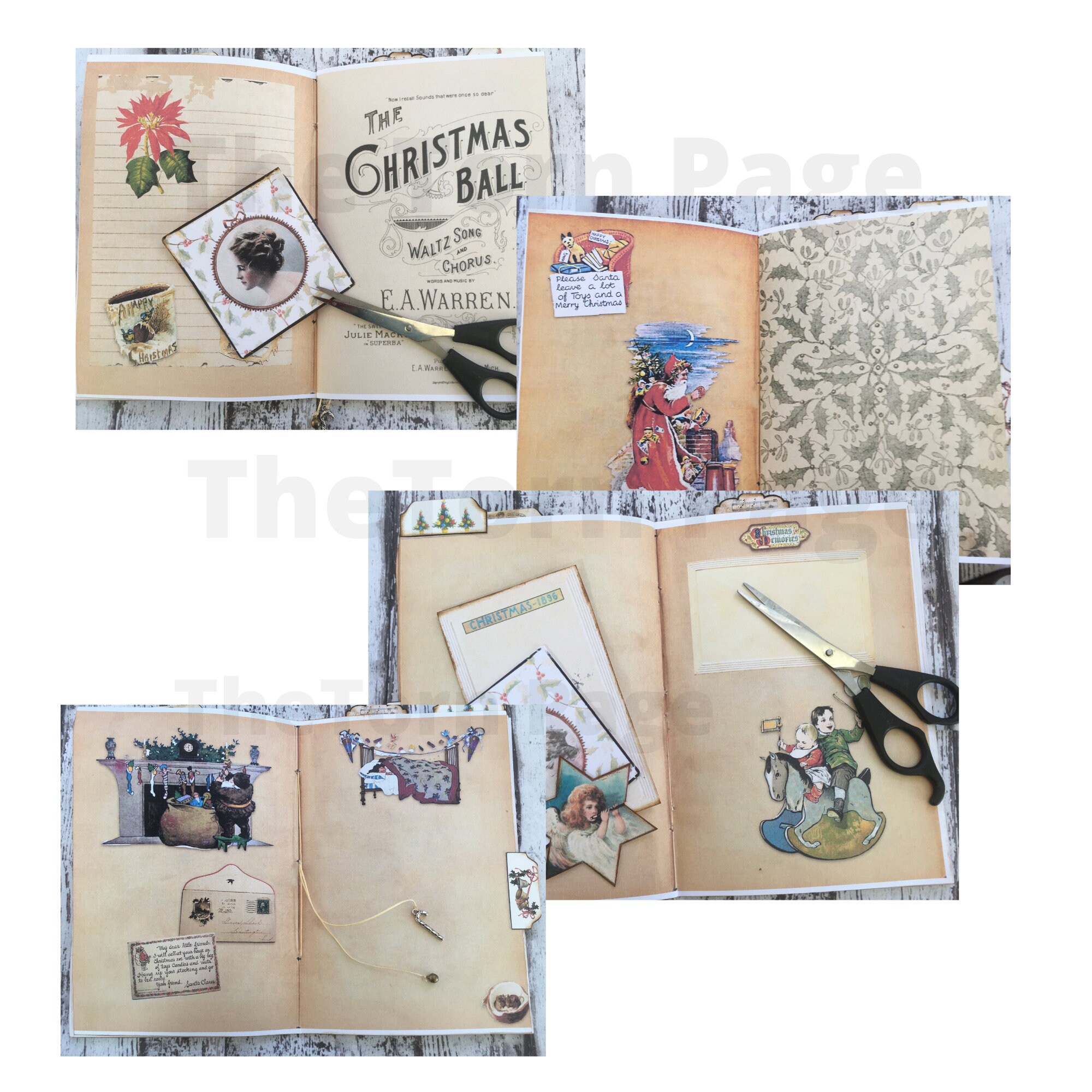 Vintage Christmas Junk Journal Kit: DIY Printable Ephemera (digital ...