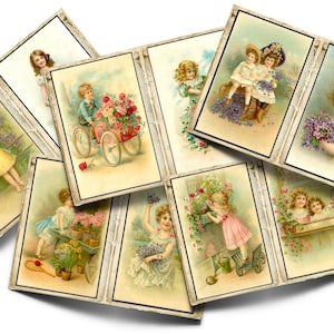 Vintage Children & Flowers Journal Pages: Ephemera for Scrapbooking (Digital Download)