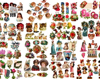 Victorian Die Cuts: 49 Printable Collage Sheets for Junk Journals (Digital Download) for Junk Journals, Scrapbooks, art and craft projects