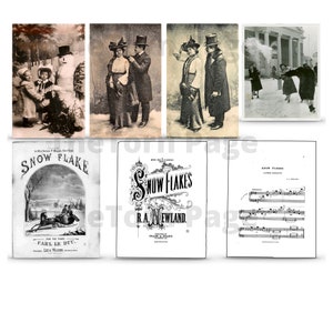 Kit vintage de paisajes invernales, efímeras de nieve de invierno o Navidad, fotografías vintage, uso comercial, descarga instantánea