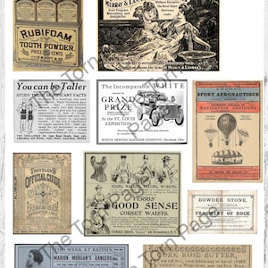 150 anúncios de jornais antigos, papel digital, papel chique gasto, folha de colagem para impressão, diário de lixo e suprimentos para scrapbook, licença comercial
