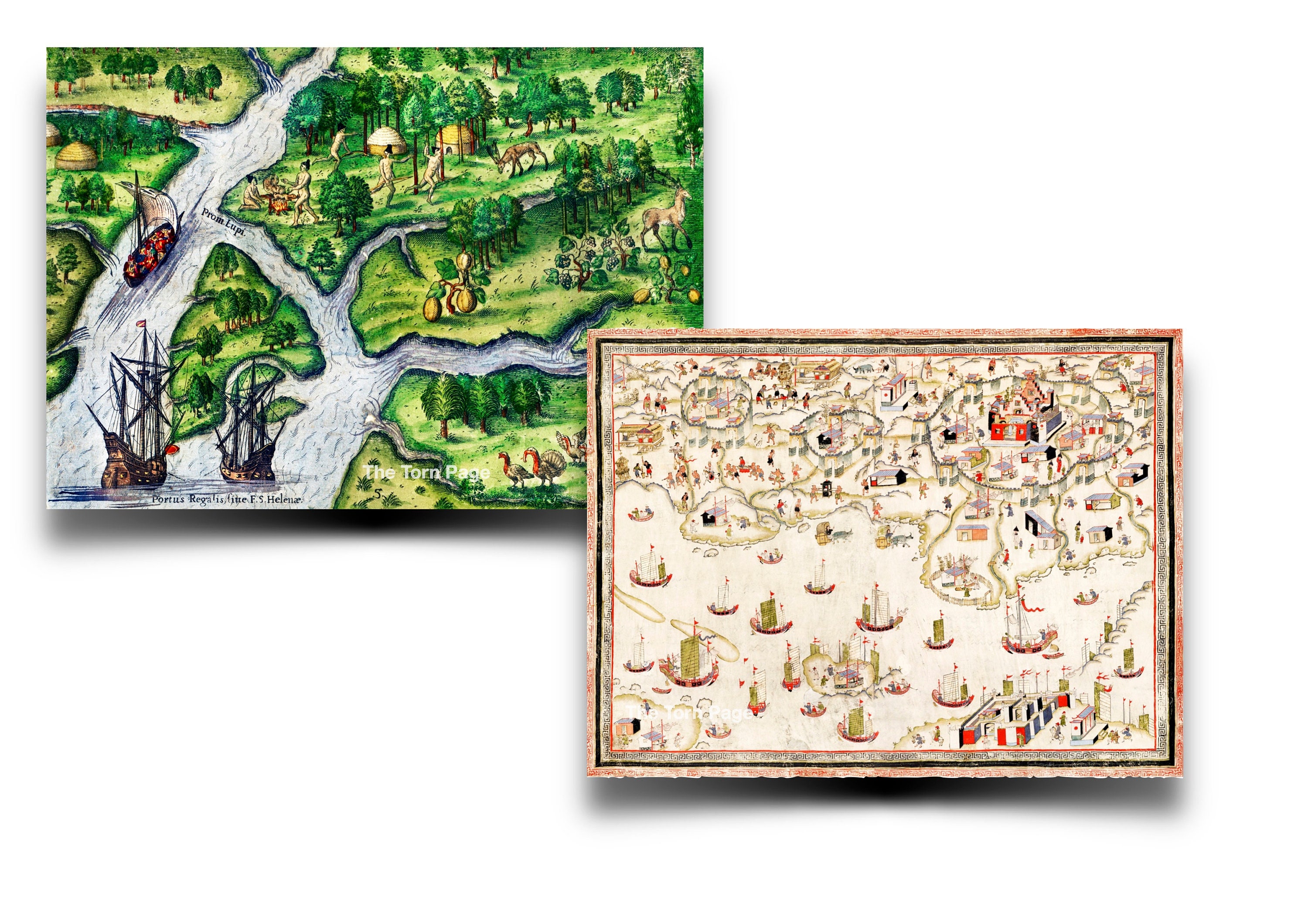 Vintage Antique Map Collection: Illustrated World Maps (digital ...