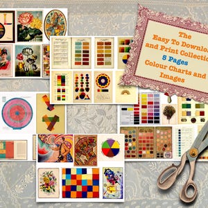 Vintage kleurenkaarten en afbeeldingen, Eenvoudig af te drukken, Eenvoudig te downloaden, Perfect voor tijdschriften, plakboeken, kunst en alle ambachtelijke projecten