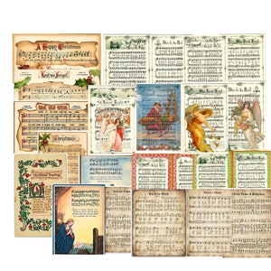 Vintage kerstmuziek, grote verscheidenheid aan digitale kerstmuziek, afdrukbare kerstliederen, commercieel gebruik, digitale download