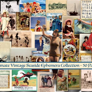 La collezione definitiva di effimeri oggetti marini, 50 pagine di splendide fotografie, cartoline, bambole di carta e opere d'arte, perfette per tutti i progetti di carta