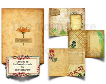 Botanical Junk Journal Kit: Vintage Ephemera & Collage Papers (Digital Download)