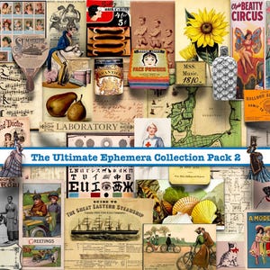 Pack 2 de la Colección Definitiva de Efímeras: Diario Vintage, Papel de Scrapbook (Descarga Digital, 50 Páginas)