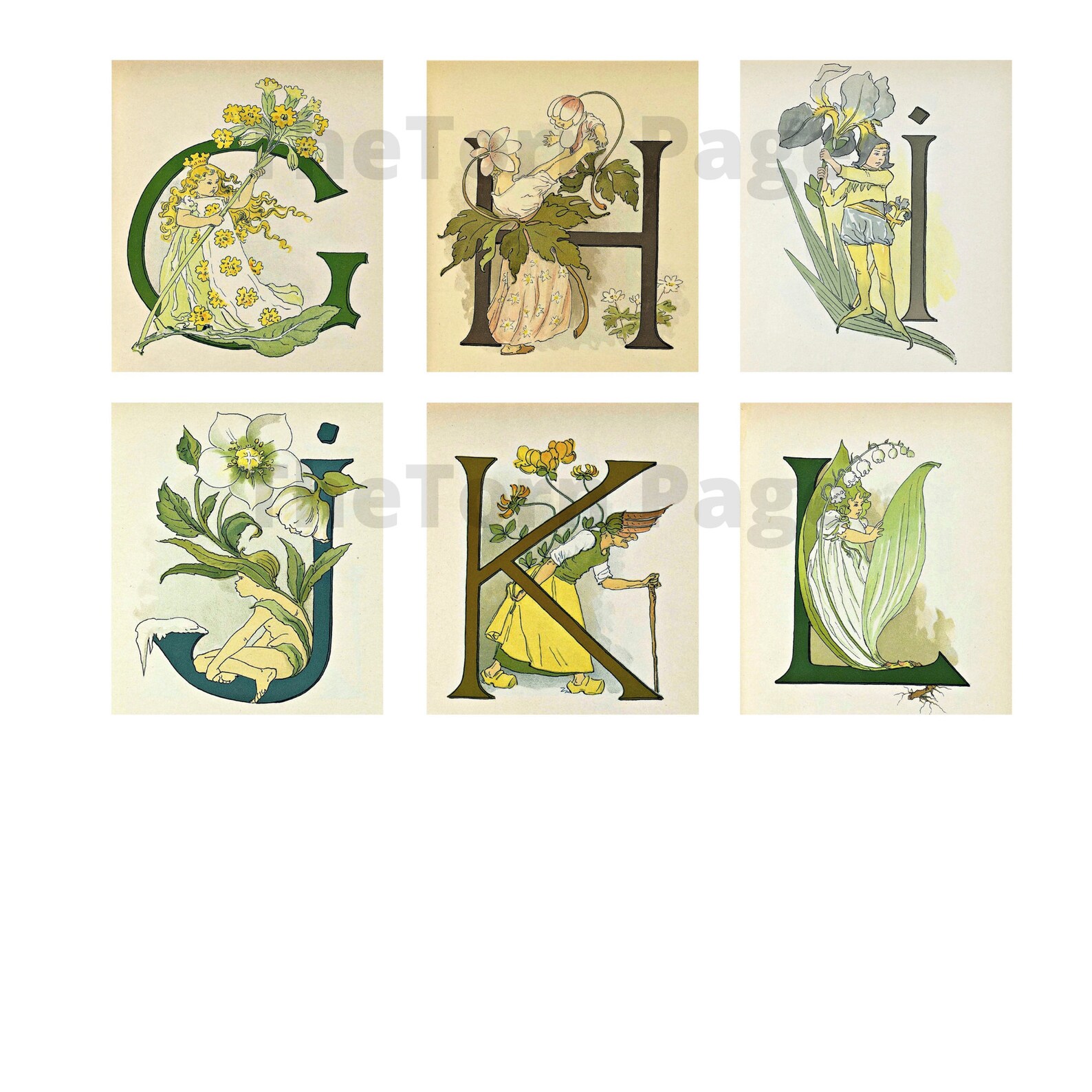 Vintage Botanical Alphabet Print by Ottilia Adelborg (digital Download ...