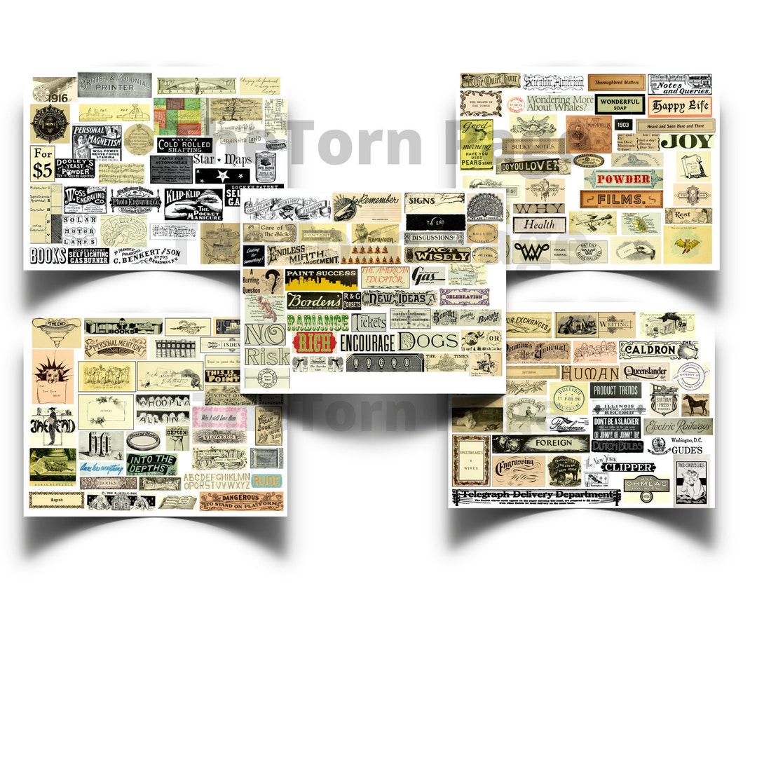 Vintage Script Labels: Printable Ephemera for Junk Journals (digital ...