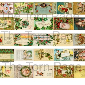 Vintage kerstfragmenten, kerstkunstprojecten, rommeljournaal en plakboekbenodigdheden