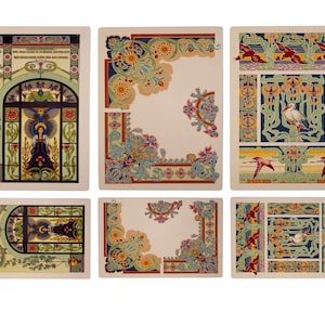 Vintage Jugendstil-Designs, Jugendstil-Journalkarten und Karten in Größe 3,5, Vintage Journal Cover Designs, kommerzielle Nutzung