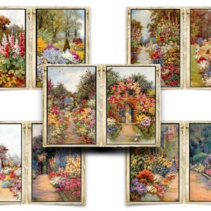Pages du journal du jardin d&#39;été : images de cottages vintage (téléchargement numérique)