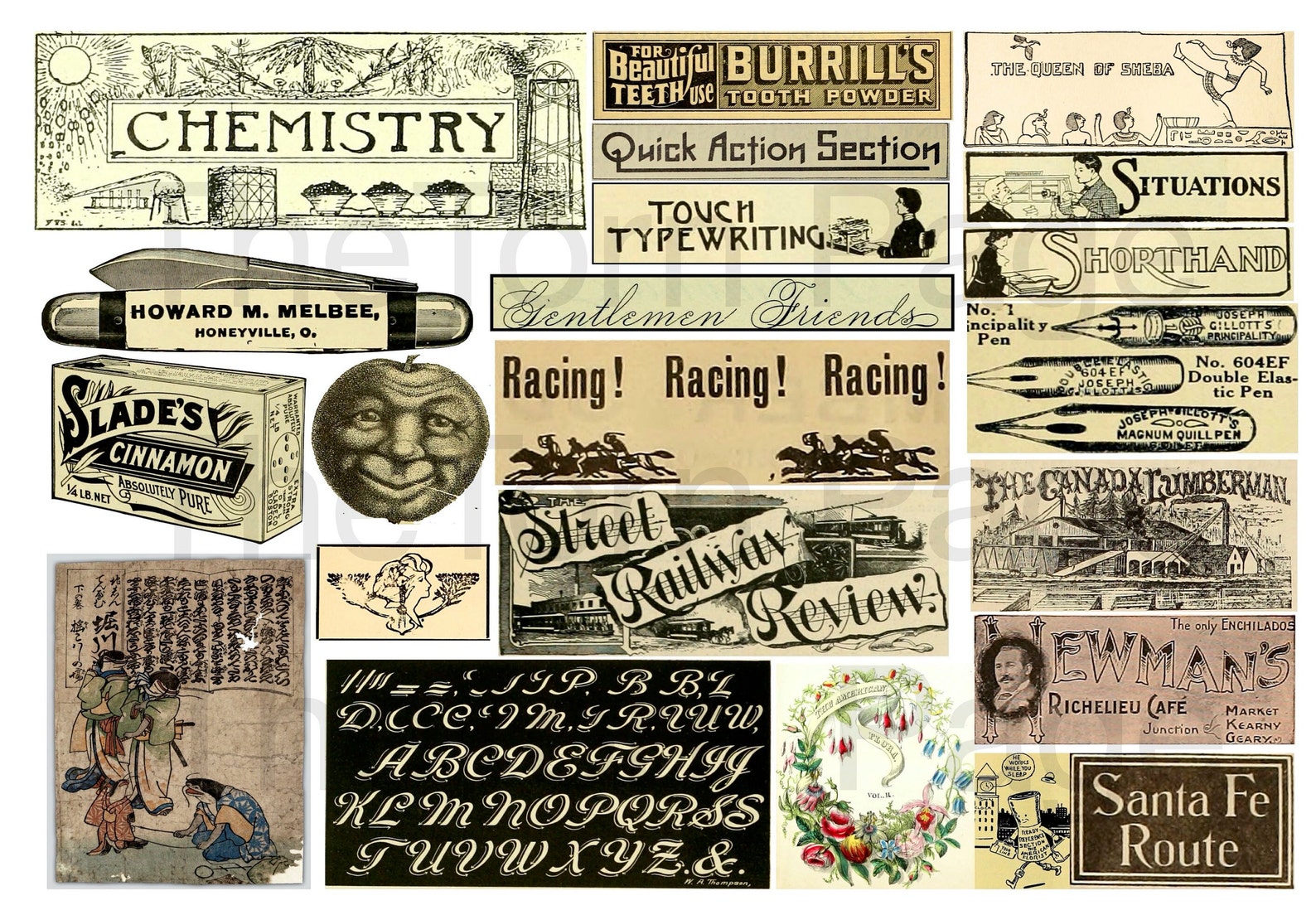 Vintage Script Labels Pack3 Eclectic Mix of Digital - Etsy