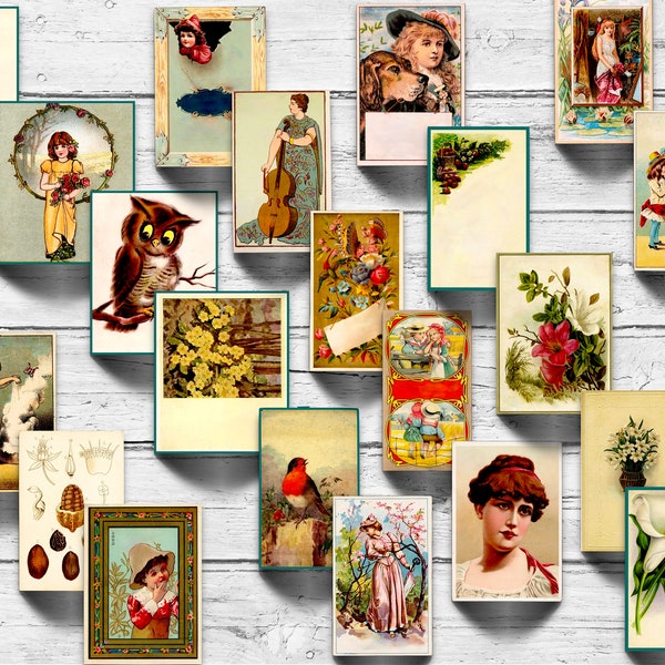 125 Vintage ATC Cards, Beautiful Images To Use In Junk Journals, Scrapbooks and Art and Craft Projects, Instant Digital Download