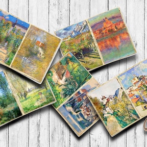French Village Watercolor Journal Pages: Vintage Scrapbook Ephemera (Digital Download)