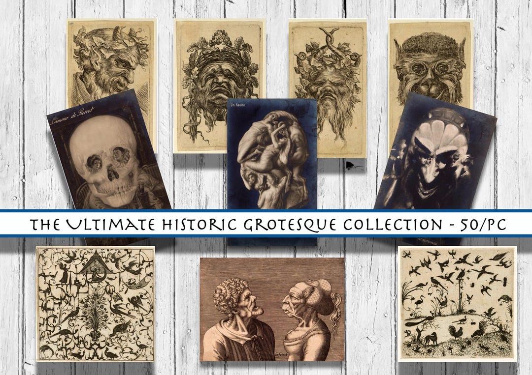 The Ultimate Vintage Grotesques Collection, Collage Papers for Journals ...