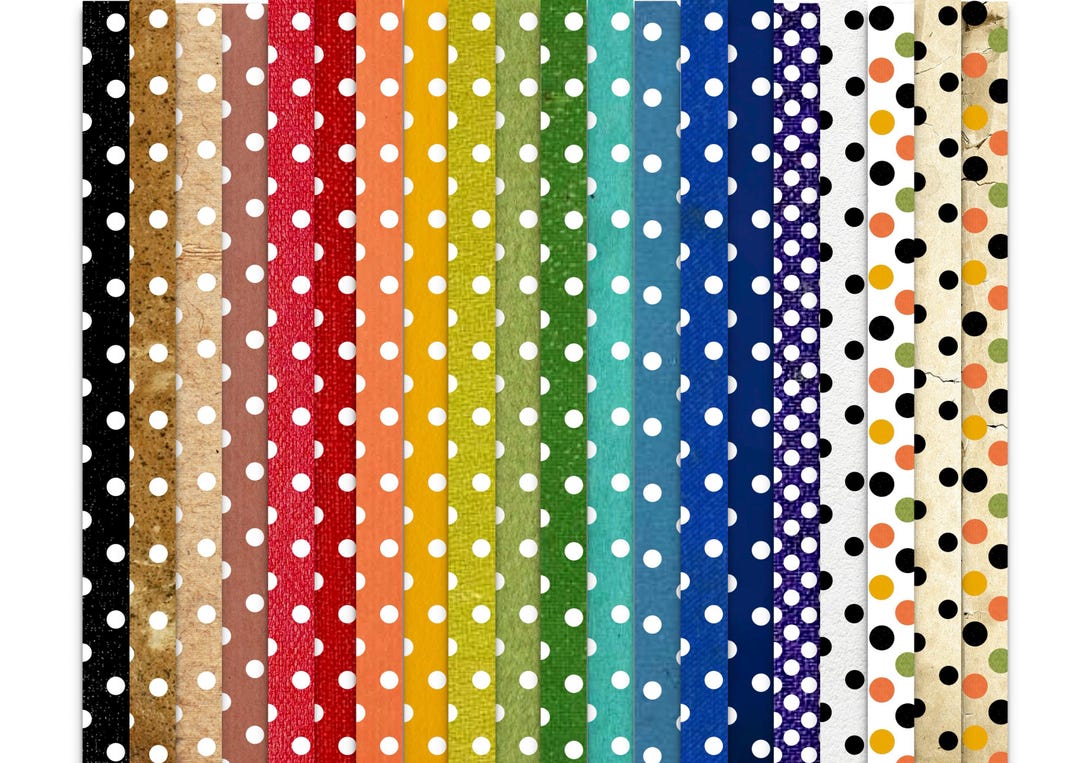 Vintage Polka Dot Collage Papers, Junk Journal Scrapbook Craft Supplies ...