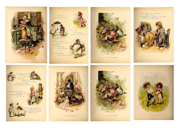 Vintage Nursery Rhyme Images: Printable ATC Cards (digital Download) - Etsy