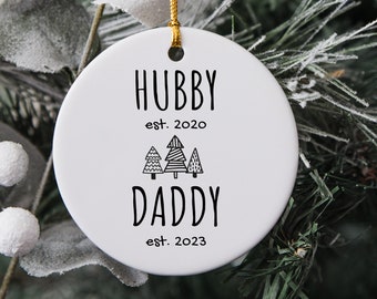 Daddy Ornament  - First Christmas As Dad Ornament 2022 - New Dad Christmas Gift - Personalized First Time Dad - Husband to Dad gift