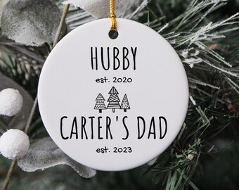 Daddy Ornament  - First Christmas As Dad Ornament 2022 - New Dad Christmas Gift - Personalized First Time Dad - Husband to Dad gift