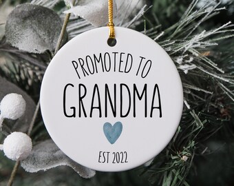 Grandma Ornament 2022 - New Grandma Ornament - New Grandma Christmas Gift - Personalized First Time Grandma Date -First Christmas As Grandma