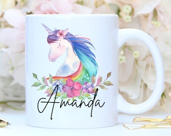 Unicorn Mug - Personalized Unicorn Coffee Mug - 15 oz Coffee Mug - Cute Unicorn Cup - Unicorn Gifts for Women, Girls - Unicorn Coffee Cup