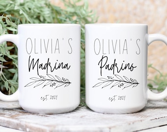 Madrina Mug, Gift For Madrina, Padrino Mug, Custom Gift For Madrina, Baptism Mug, Custom Gift For Baptism, Godfather Gifts, Madrina Proposal