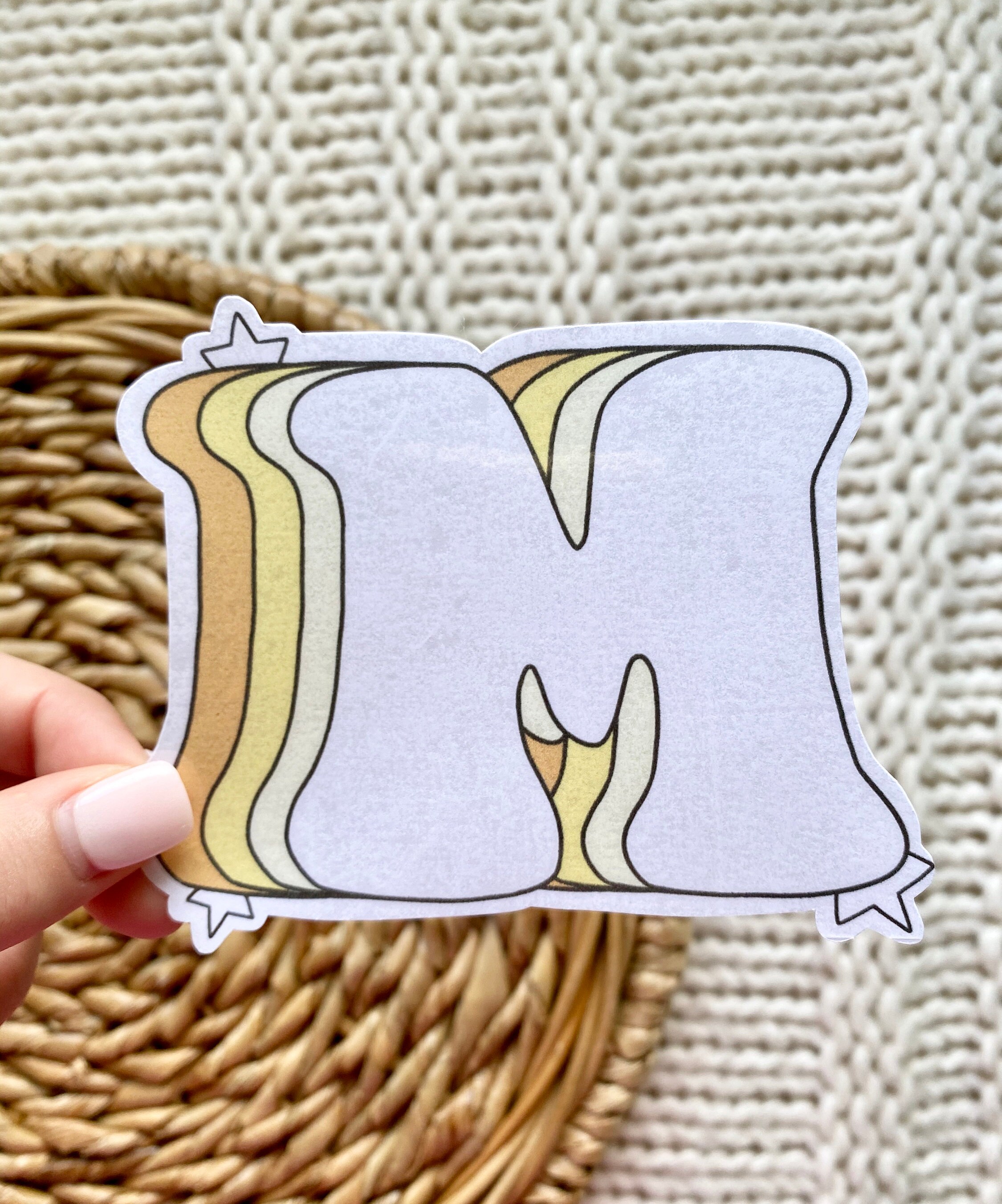 Retro Letter Stickers Alphabet Stickers Initial Stickers Etsy