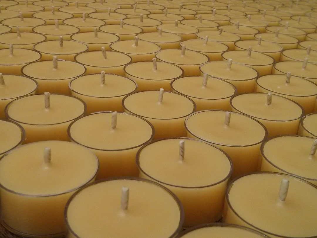 30 Pure Beeswax Tea Light Candles Canadian Beeswax Natural Honey Aroma