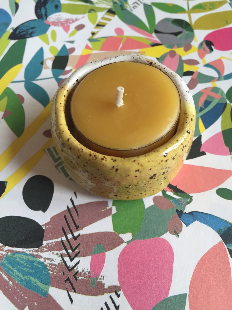 30 Pure Beeswax Tea Light Candles Canadian Beeswax Natural Honey Aroma Hand Poured Small Batch